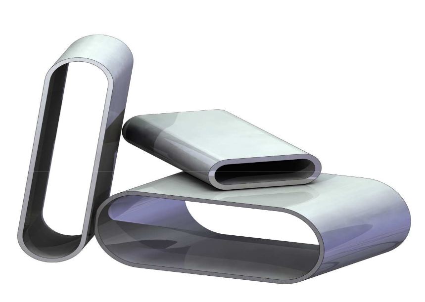 Oval cross-section tubes