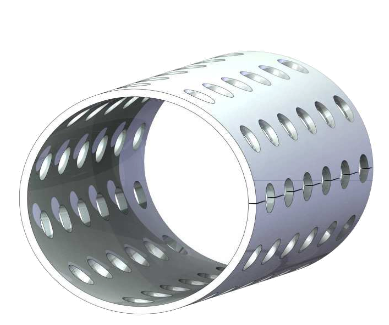 Perforated round cross-section tubes
